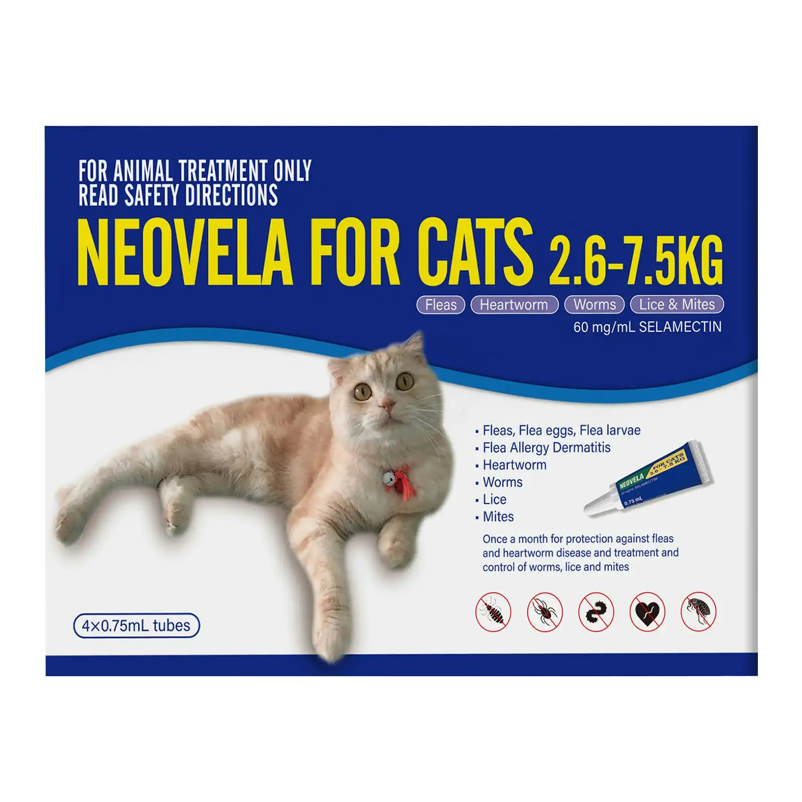 Neovela for Cats 2.6 to 7.5 Kg (BLUE) 4 Pack