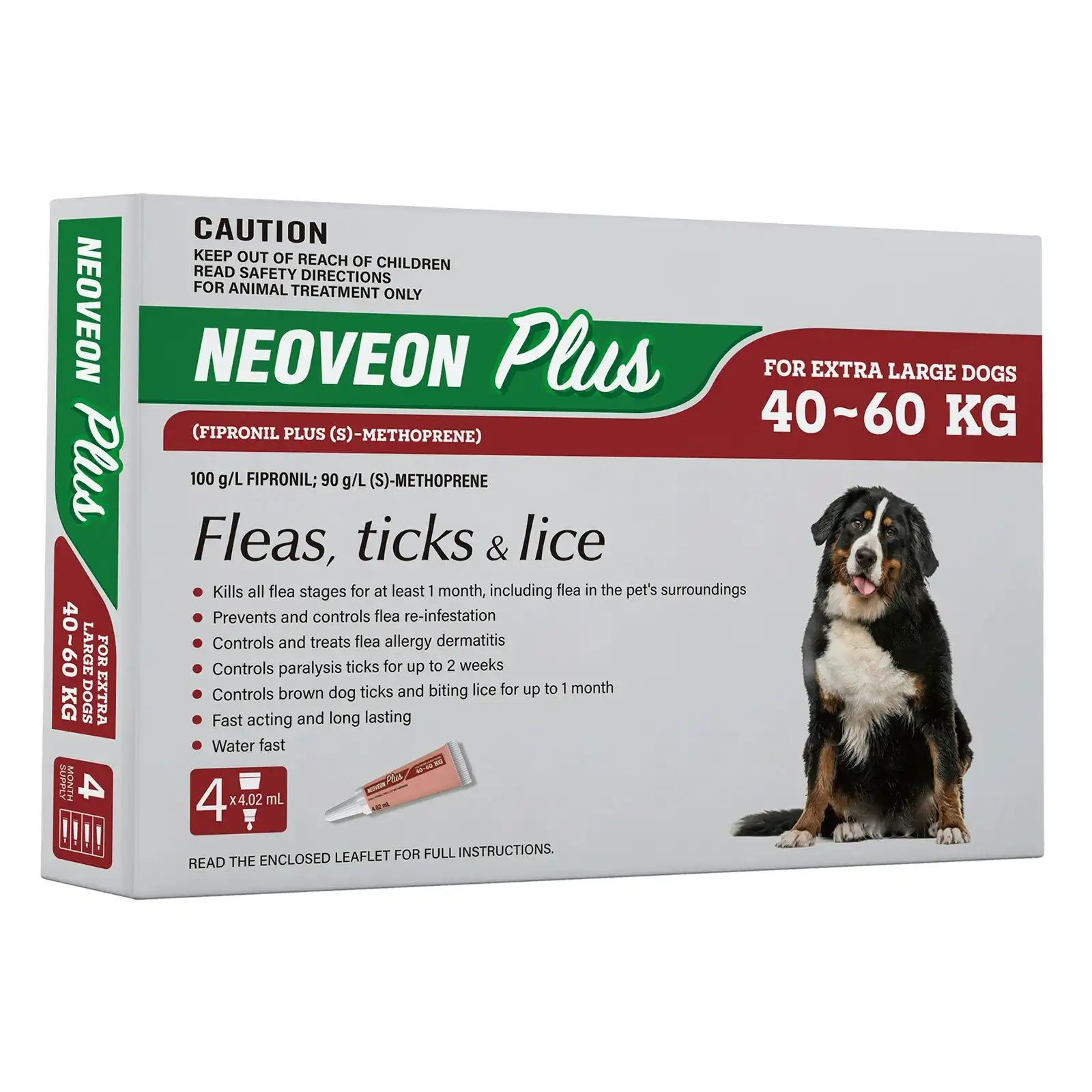 Neoveon Plus For Extra Large Dogs 40 to 60 Kg (RED) 4 Pipettes