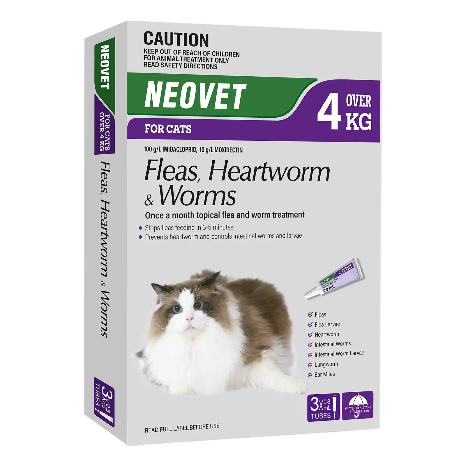 Neovet - Generic Advocate for Cats Over 4 Kg (PURPLE) 3 Pack