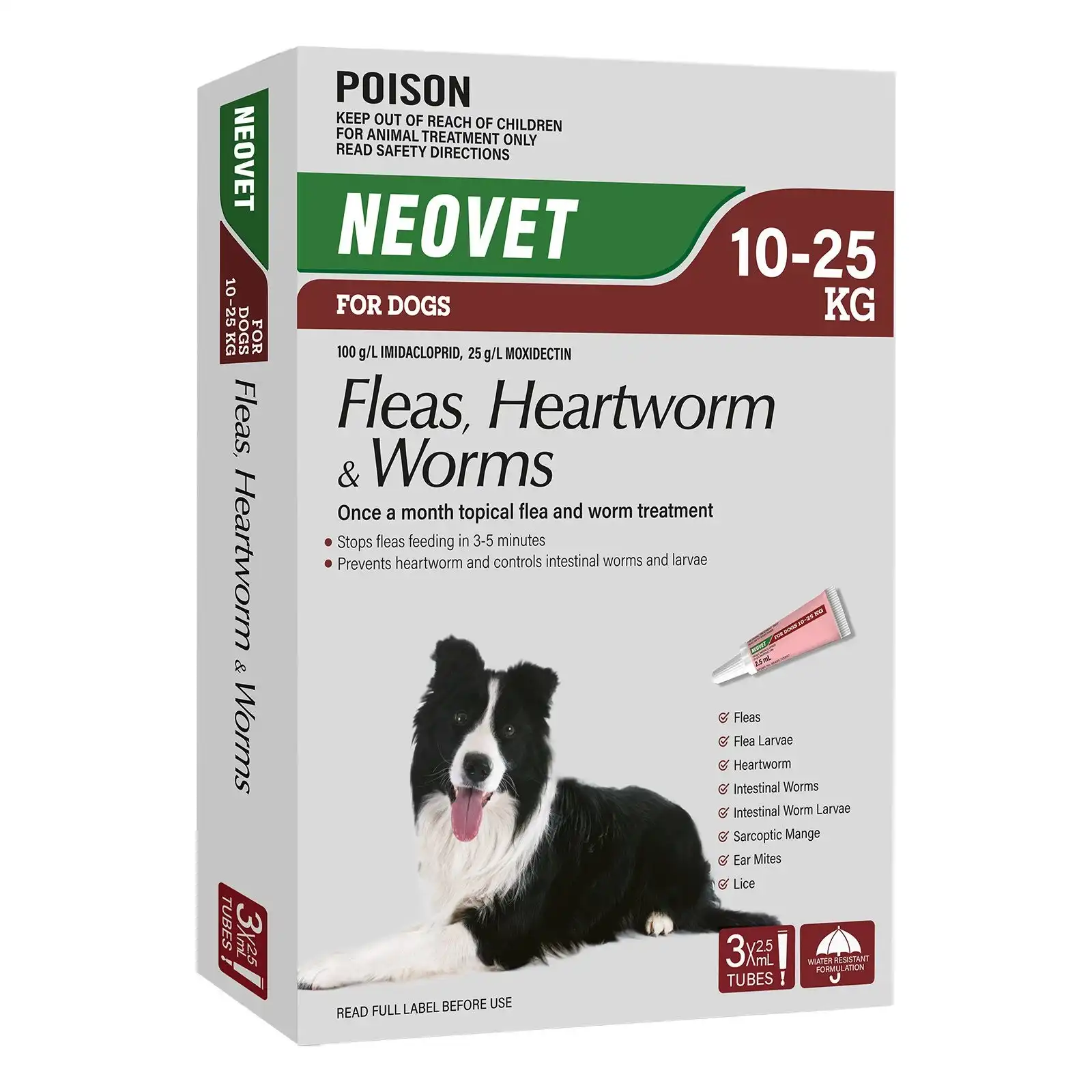 Neovet - Generic Advocate for Dogs 10 to 25 Kg (RED) 3 Pack