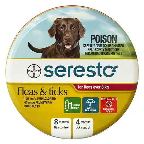Seresto flea and tick collar for dogs Over 8 Kg 1 Piece RED