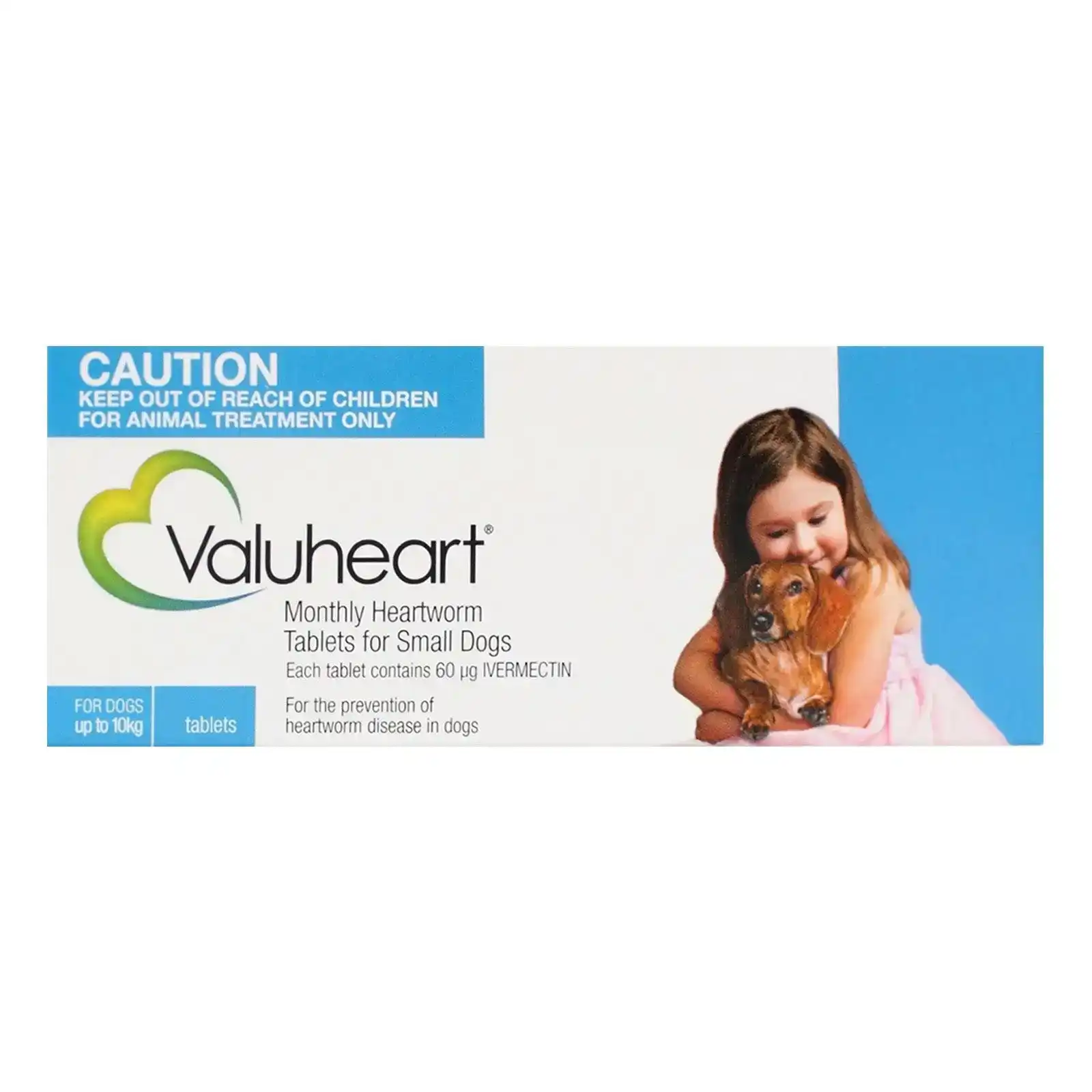 Valuheart Heartworm Tablets For Small Dogs Up to 10 Kg (Blue) 12 Tablets