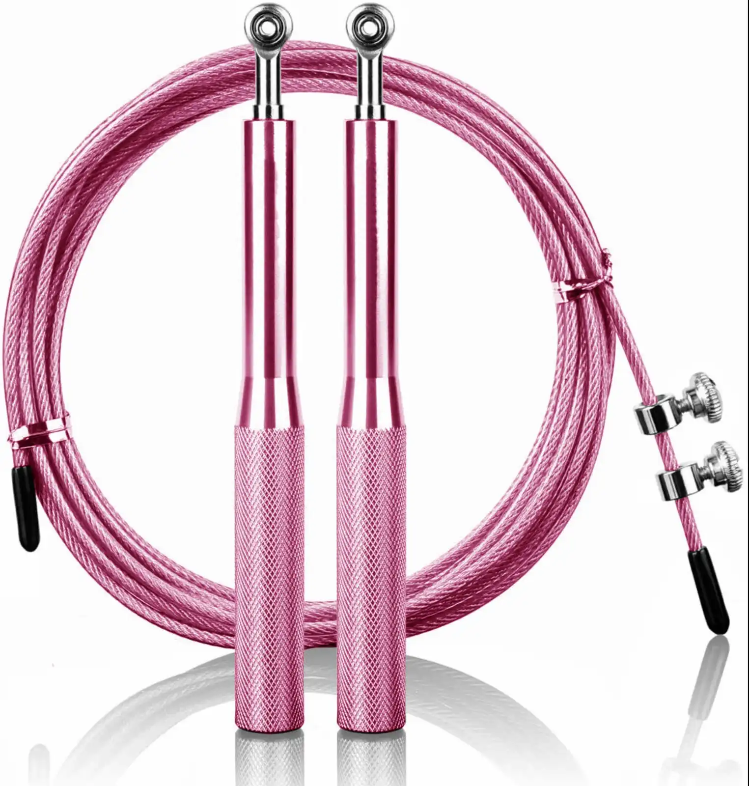 TODO Speed Ball Bearing Jump Rope w/ Anti Slip Handles Fitness Workout Exercise Boxing - Pink