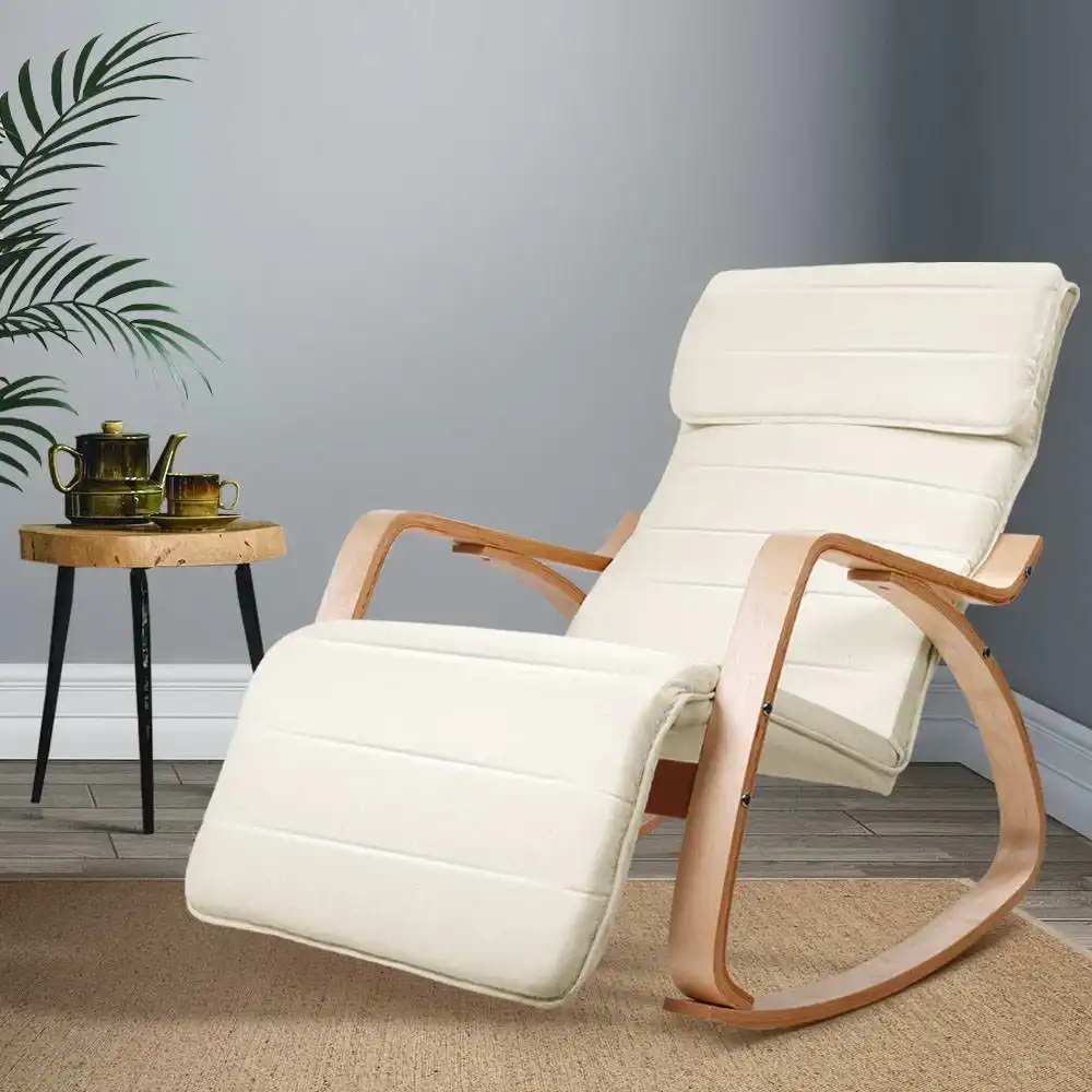 Artiss Armchair Rocking Chair Adjustable - Beige