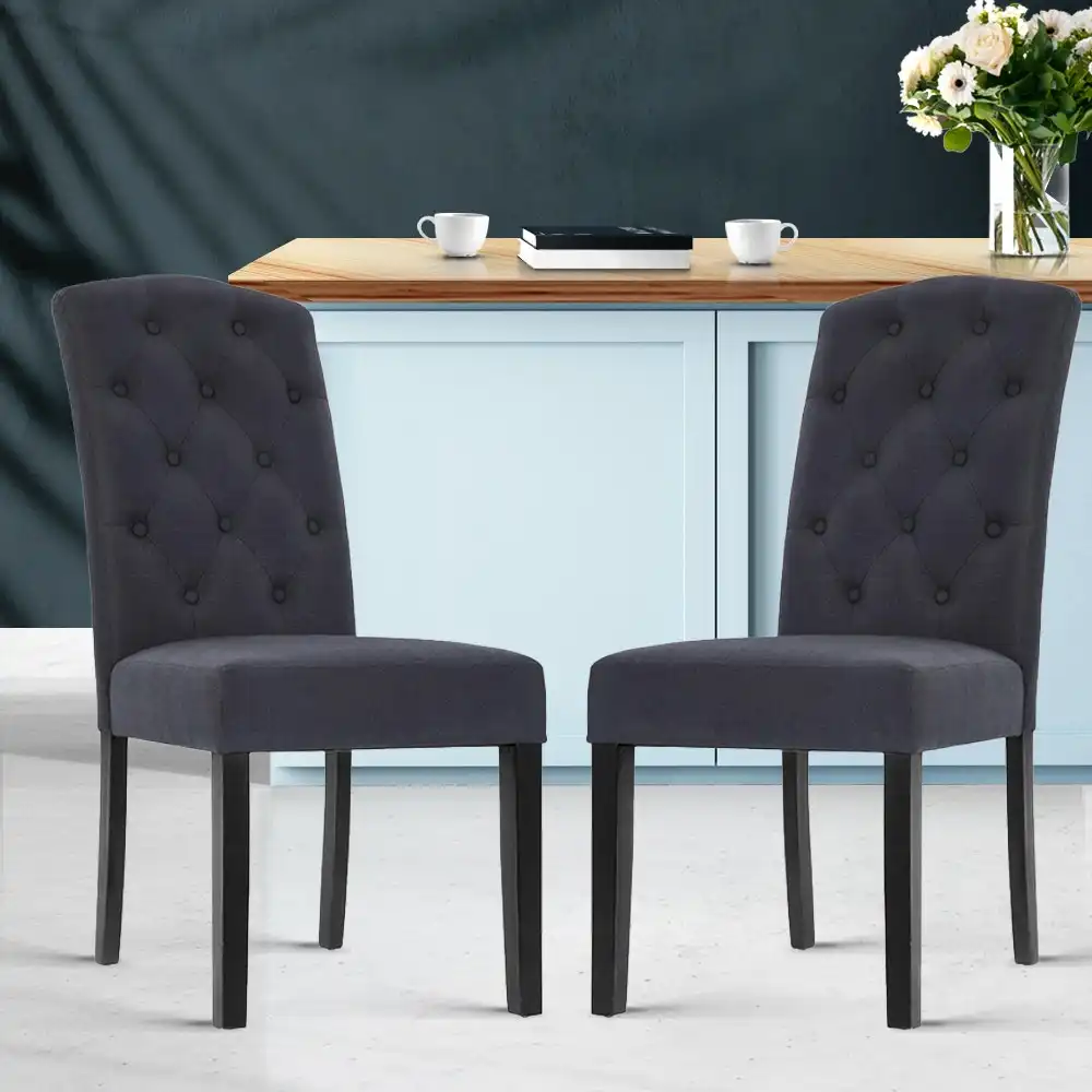 Artiss Dining Chairs Set Of 2 High-Backed Fabric