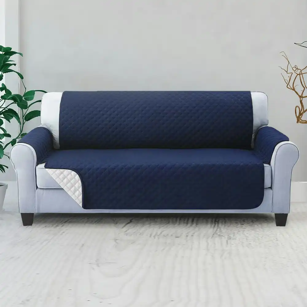 Artiss Sofa Covers Couch Covers Sofa Slip Covers 3 Seater Soft Thick Quilted Navy