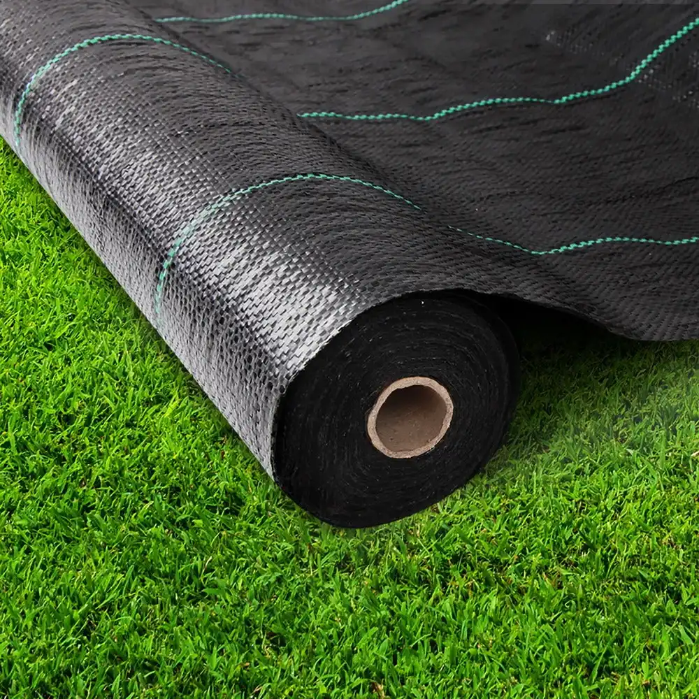 Instahut 0.915m x 50m Weedmat Weed Mat Control Woven Fabric Gardening Plant PE