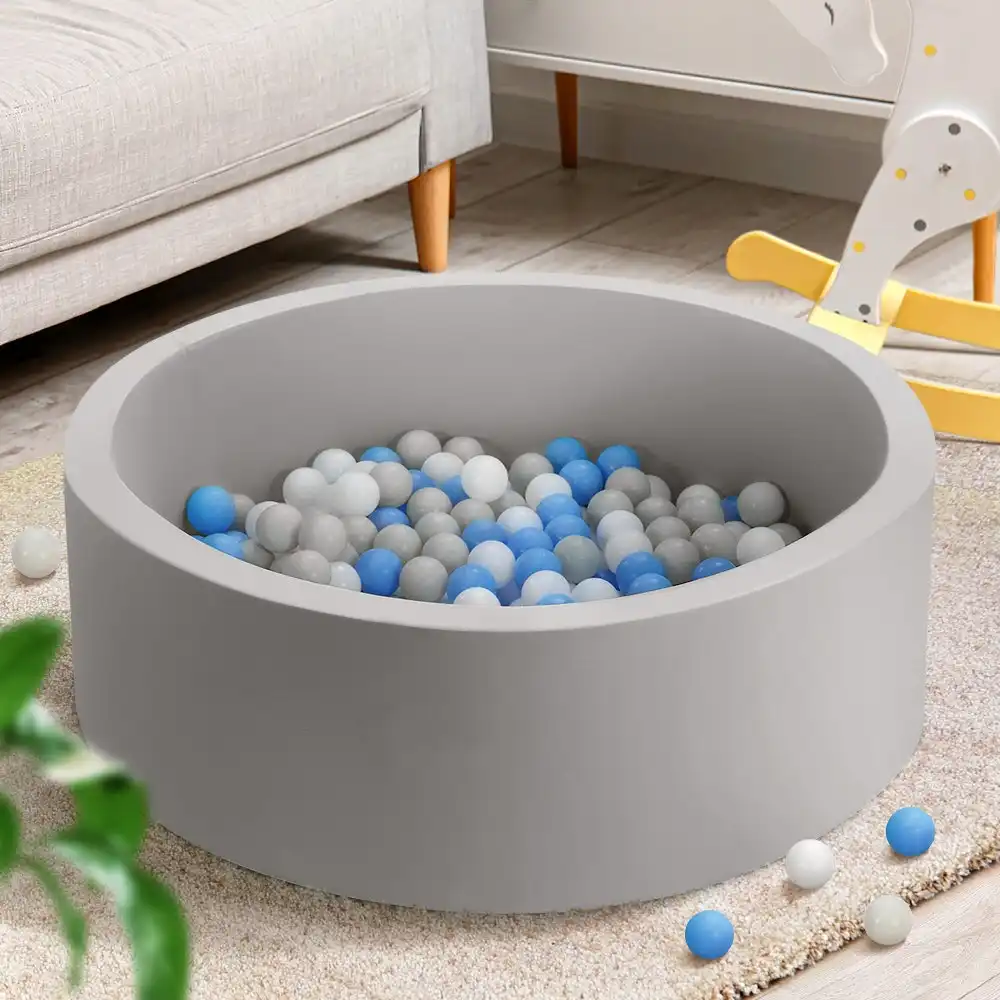 Keezi Ocean Foam Ball Pit with Balls 90x30cm Grey
