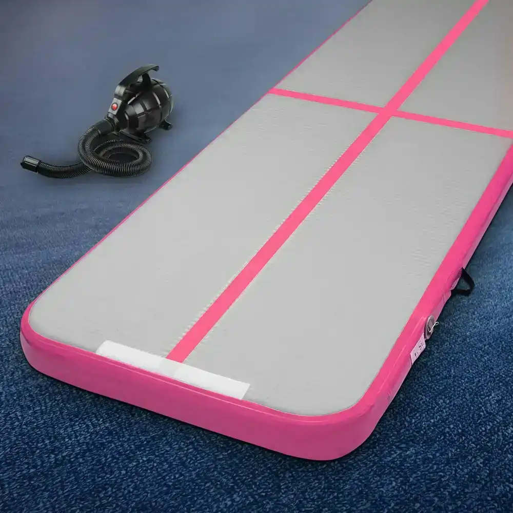 Everfit 3X1M Air Track Airtrack Inflatable Tumbling Mat Gymnastics Yoga Mats Pink + Pump