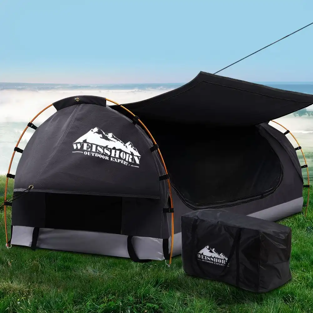 Weisshorn Swag King Single Camping Swags Tent Dark Grey
