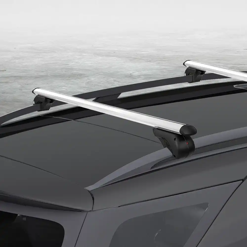 Giantz Universal Car Roof Rack 1200mm Cross Bars Aluminium Silver Adjustable Car 90kgs load Carrier
