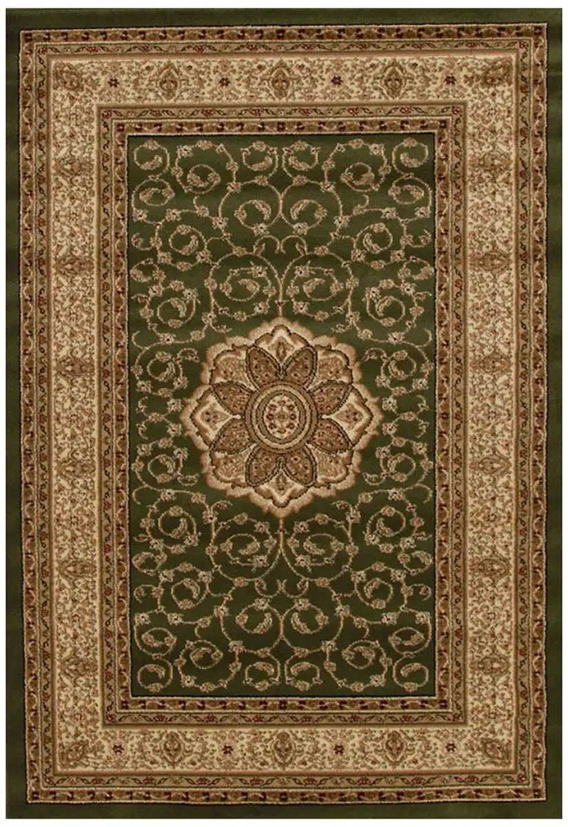 Rug Culture Istanbul Collection Medallion Classic Pattern Green Rug