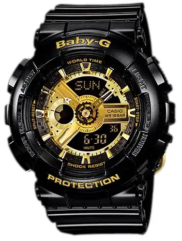 Baby G Digital & Analogue Watch Black and Gold Series BA110X-1A