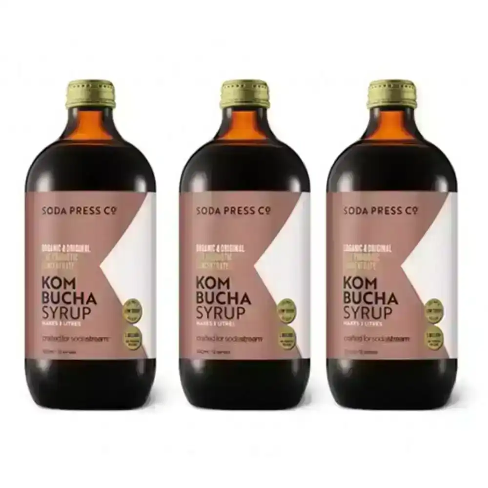3x SodaStream 500ml Soda Press Organic Syrup/Mix Kombucha Live Probiotic/Drink