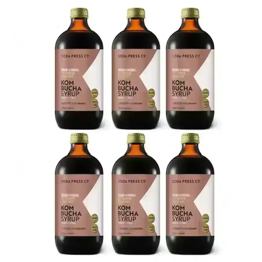 6x SodaStream 500ml Soda Press Organic Syrup/Mix Kombucha Live Probiotic/Drink