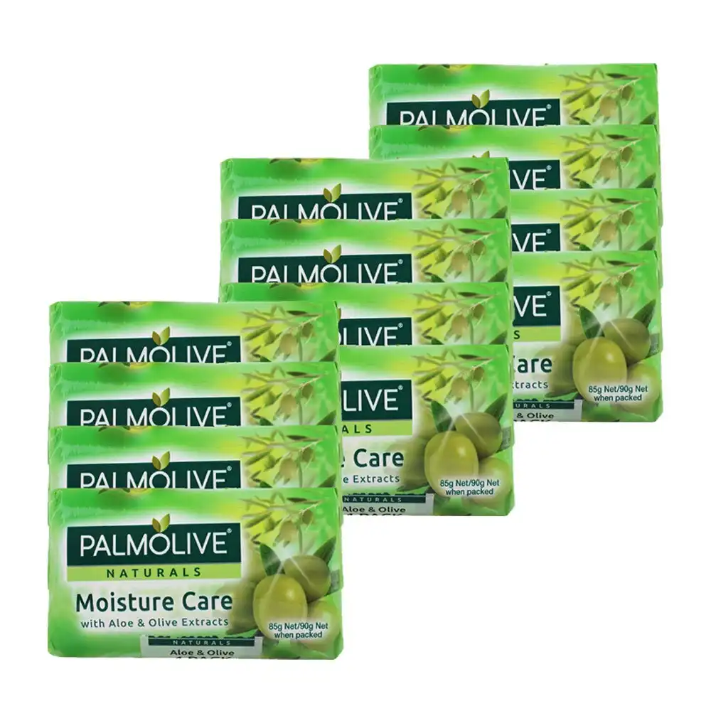12x Palmolive 90g Soap Bars Aloe & Olive Extracts Clean/Washing f/All Skin Types