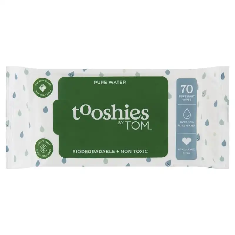 Tooshies Pure Water Baby Wipes 70Pk