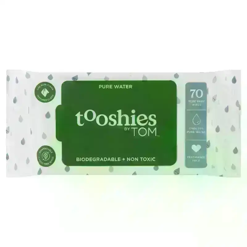 Tooshies Pure Water Baby Wipes 70Pk