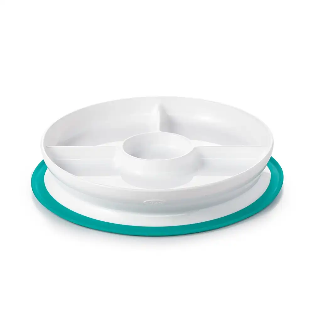 OXO Tot Stick & Stay Divided Plate Teal