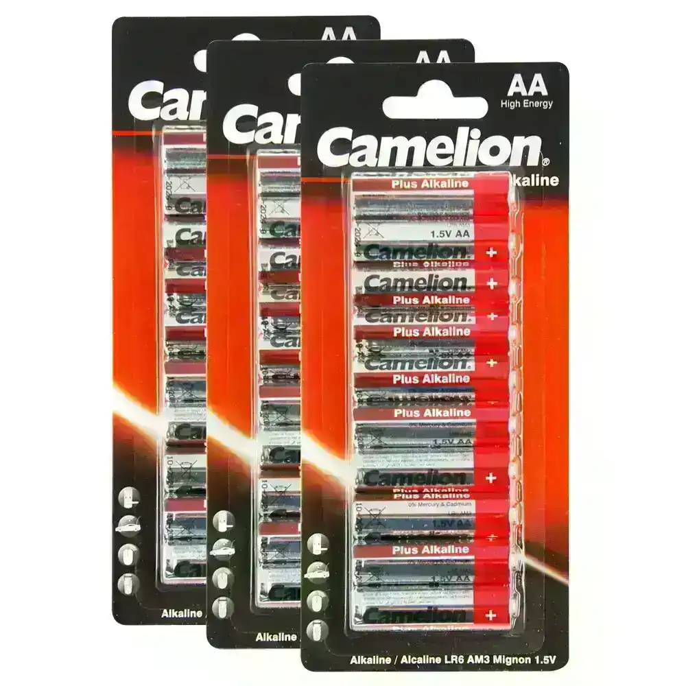 3x 10pc Camelion Alkaline AA LR6 Battery AM3 Mignon 1.5V Cylindrical Batteries