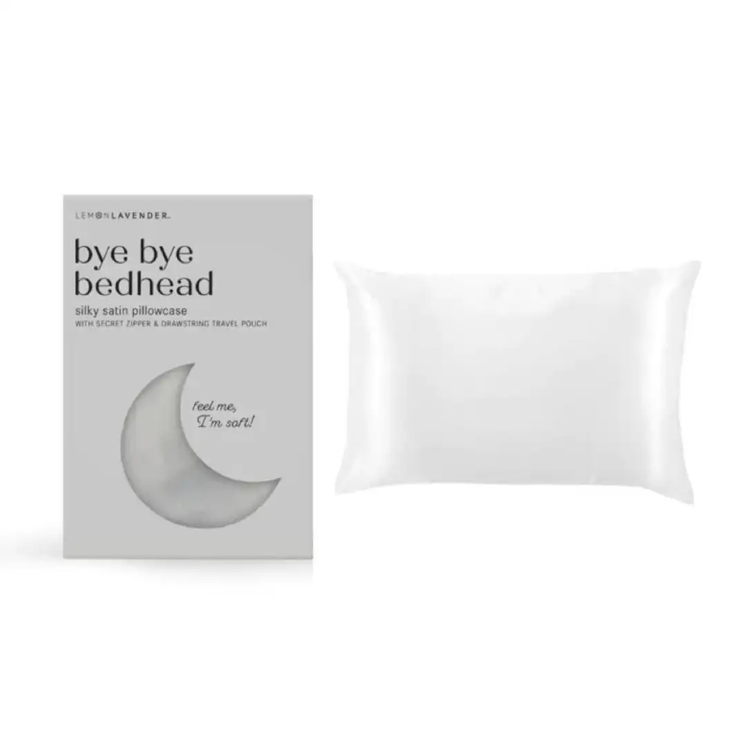 Lemon Lavender Bye Bye Bed Head Silky Satin Pillowcase - Lucent Cloud