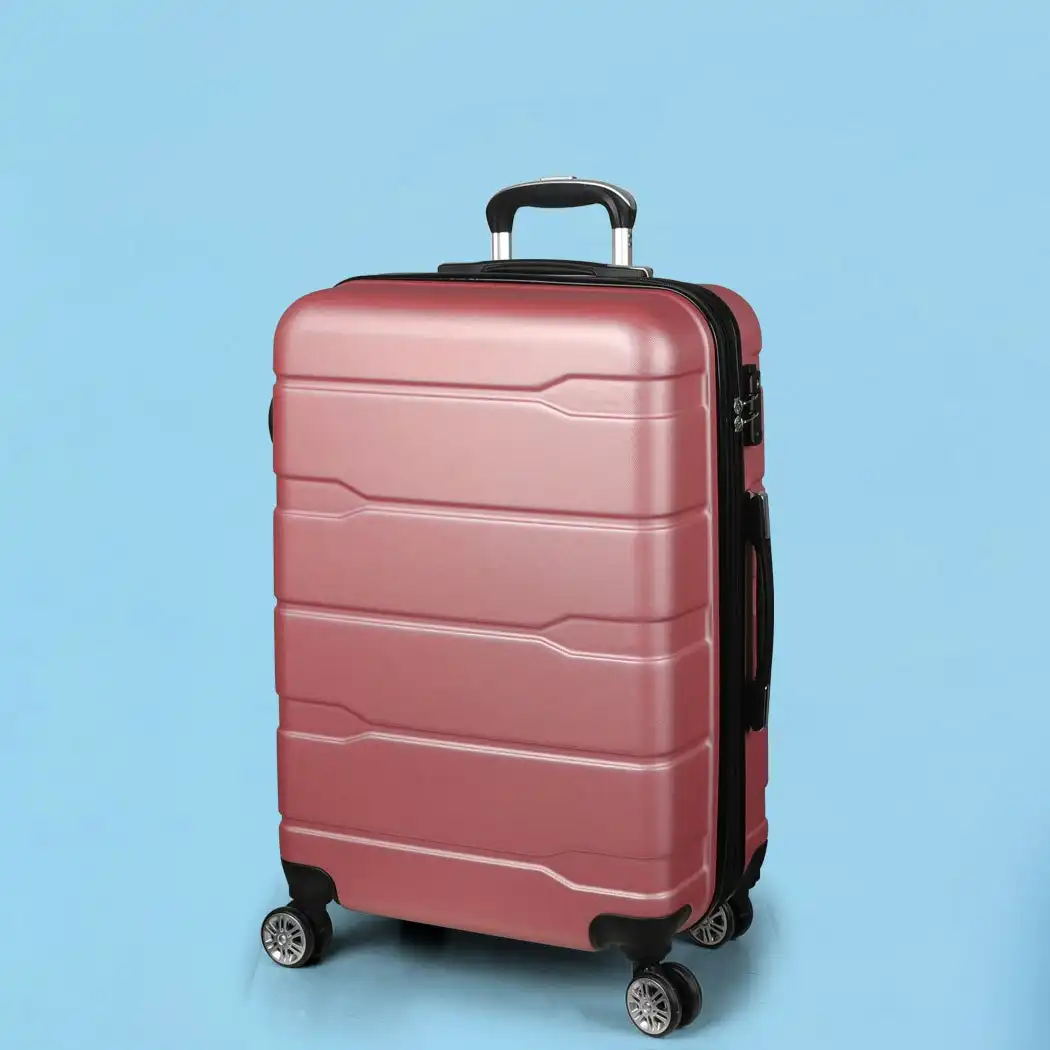 Slimbridge 24" Expandable Luggage Travel Suitcase Case Hard Shell TSA Rose Gold