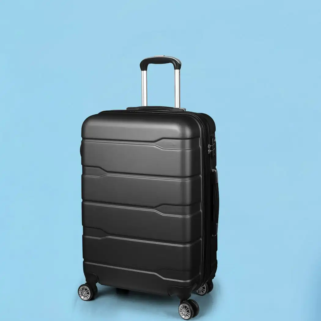 Slimbridge 20" Expandable Luggage Carry On Travel Suitcase Case Hard TSA Black
