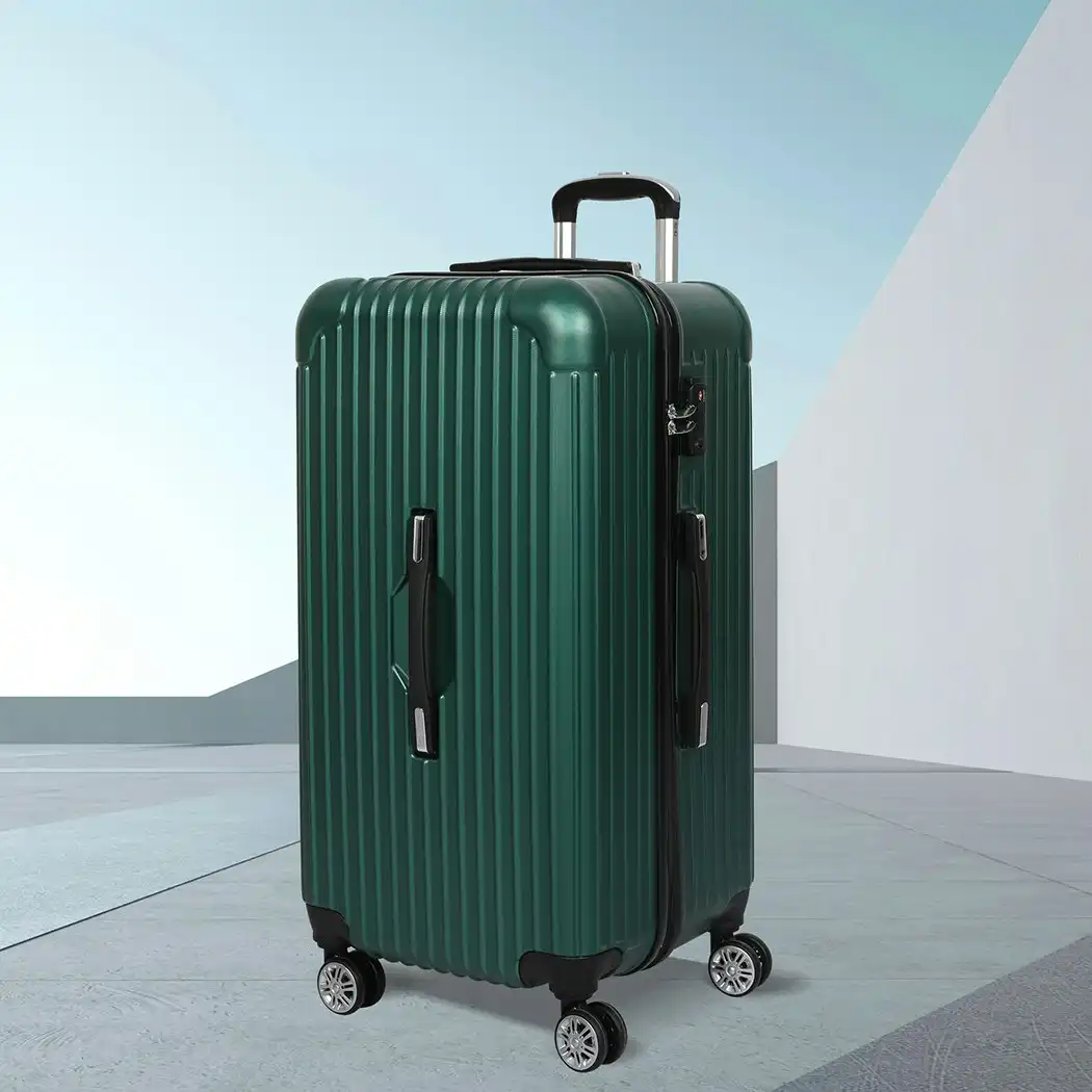 Slimbridge 30" Trunk Luggage Travel Suitcase Travelling Large TSA 4 Wheels Green
