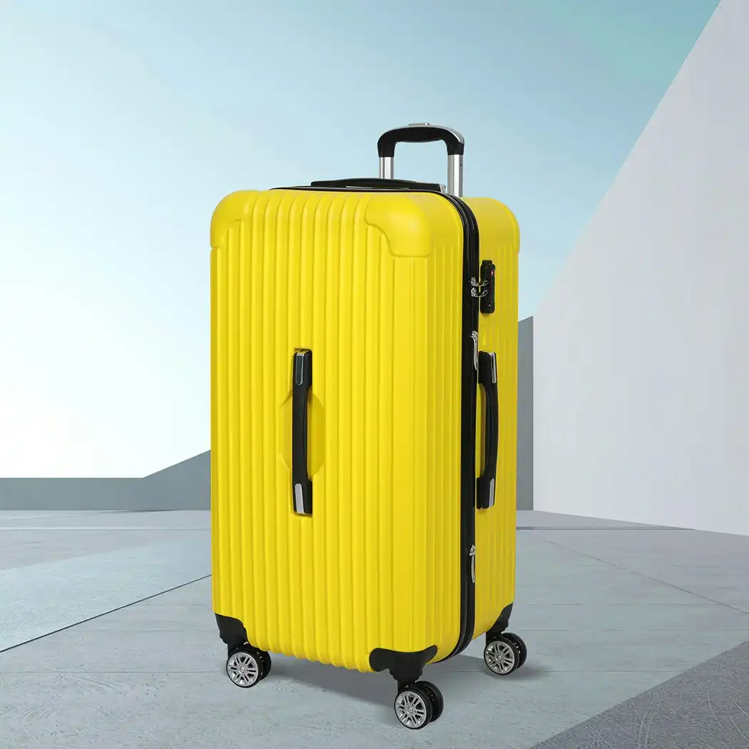 Slimbridge 30"Trunk Luggage Travel Suitcase Travelling Large TSA 4 Wheels Yellow
