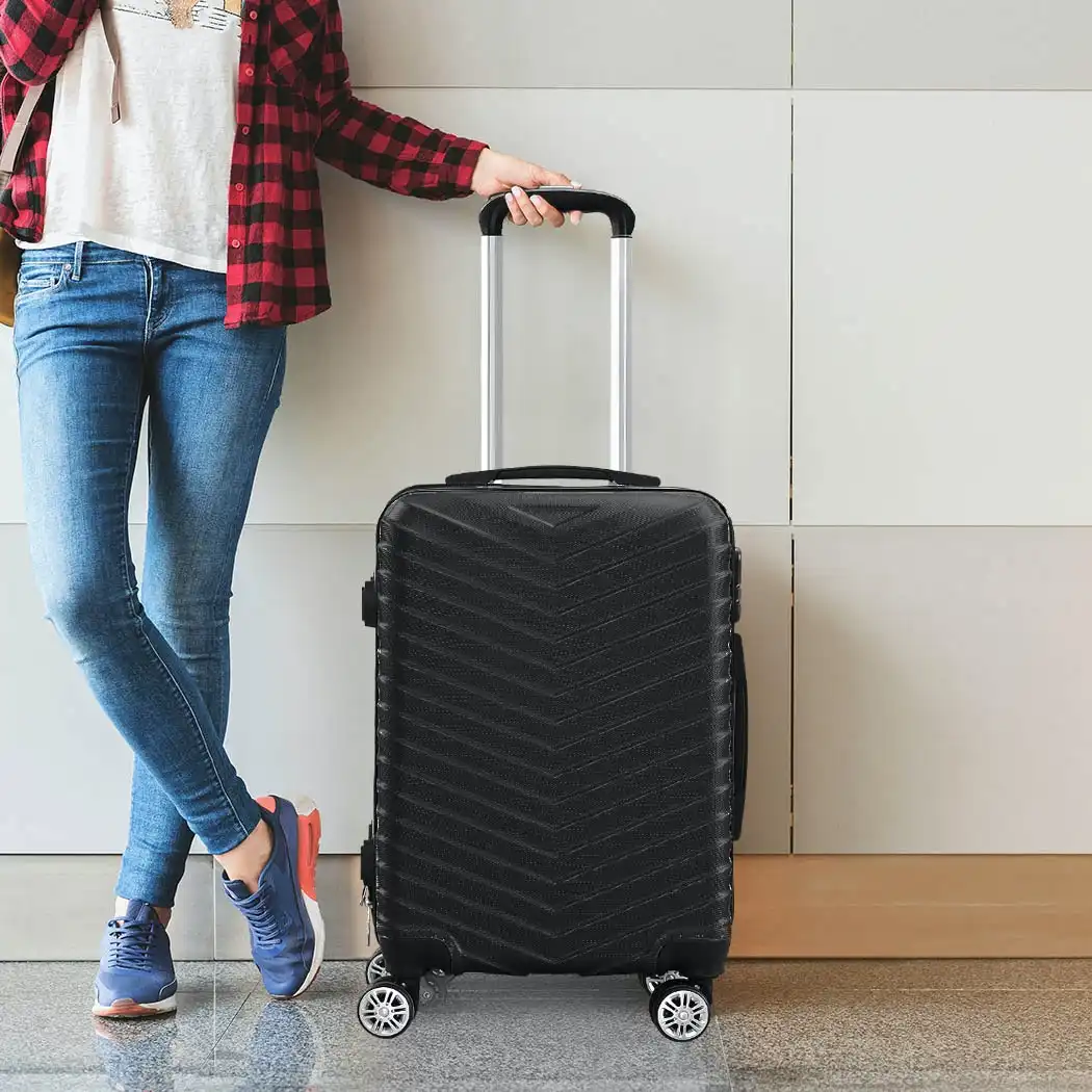 Slimbridge 20" Carry On Travel Luggage Suitcase Case Bag Lightweight TSA Black