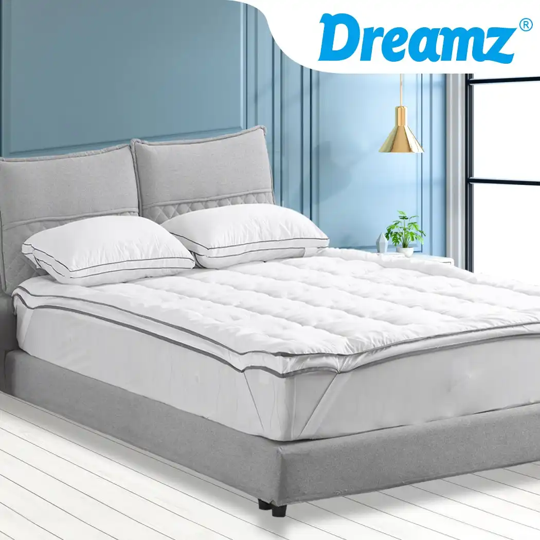 Dreamz Bedding Luxury Pillowtop Mattress Topper Mat Pad Protector Cover Double