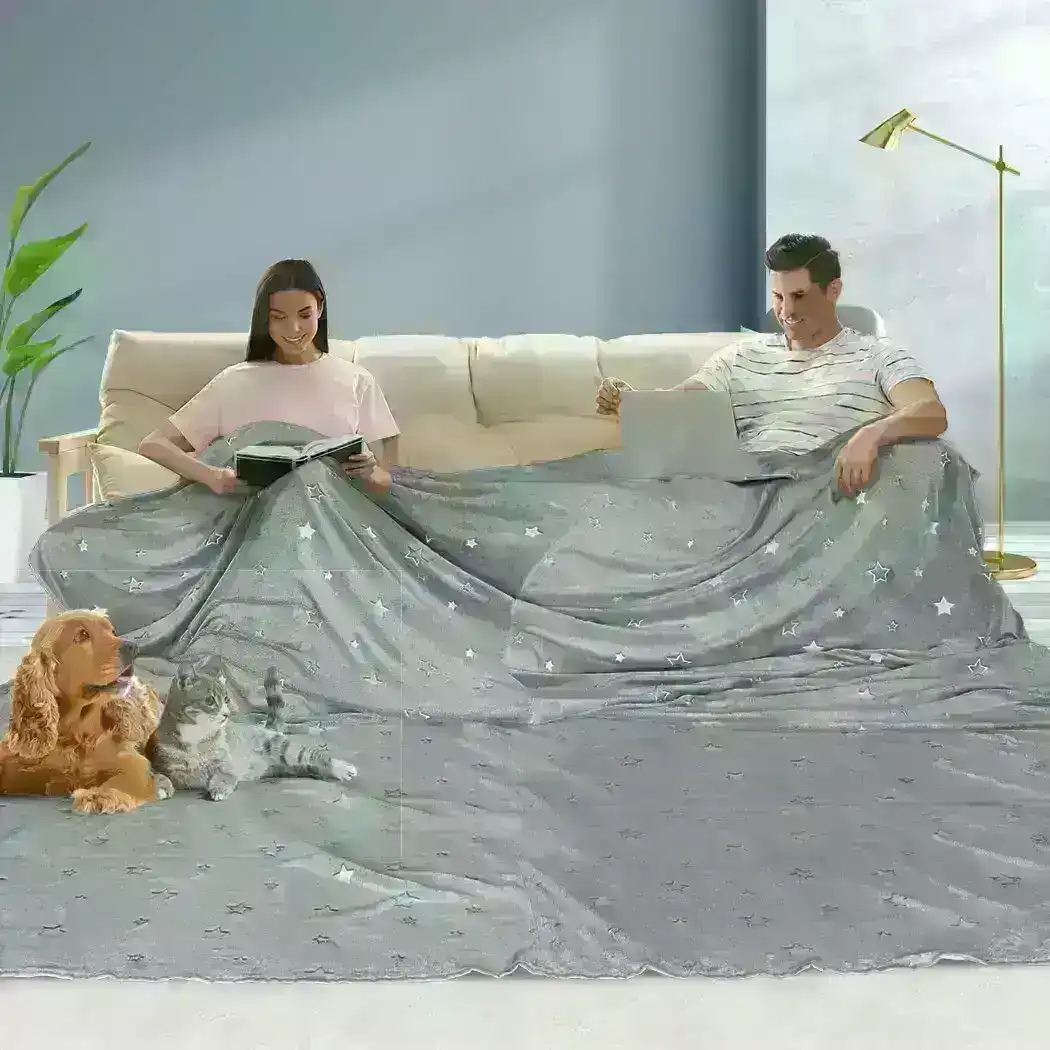 Dreamz 3x3M Large Oversized Blanket Throw Faux Fur Fleece Bed Warm Rug Sofa