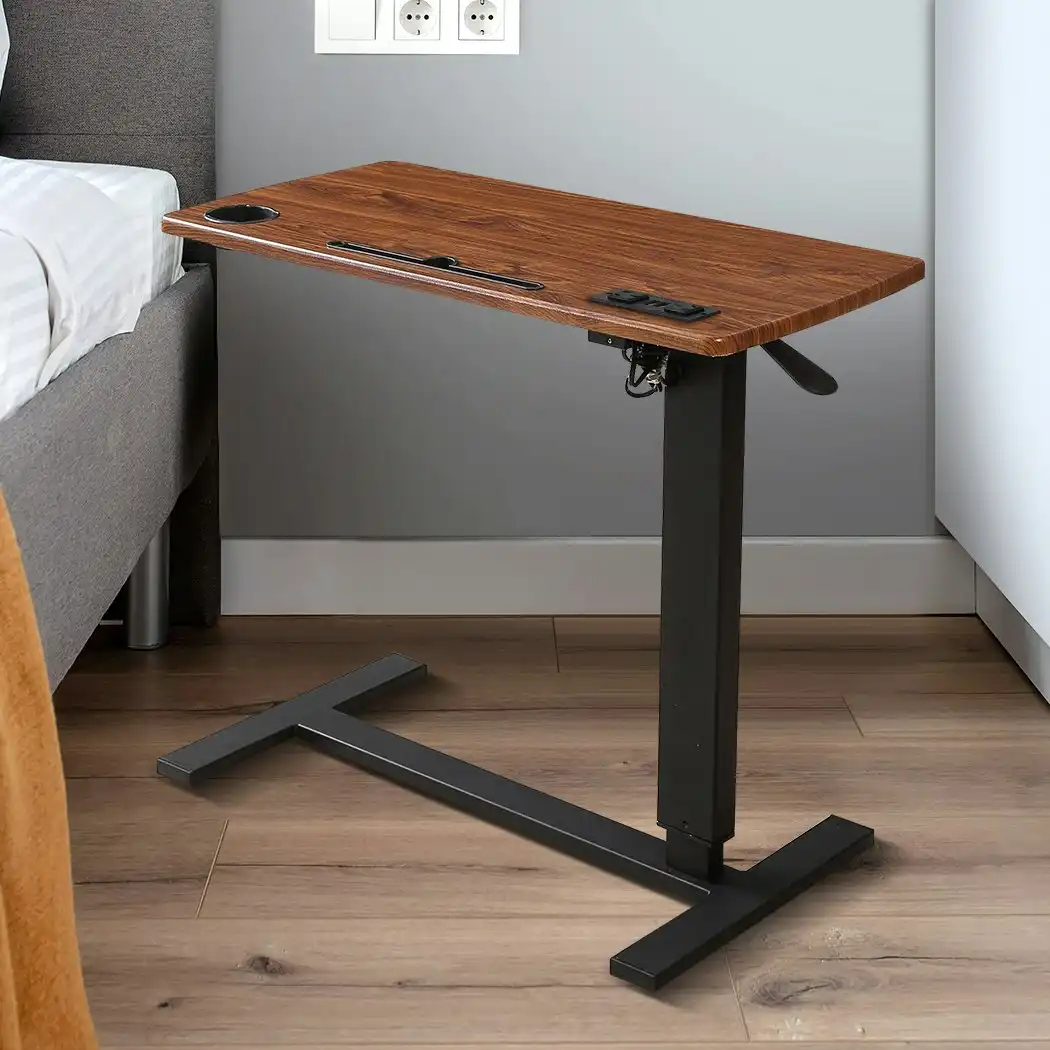 Levede Mobile Standing Desk Foldable Bed Side Table Gas Lift Stand Computer