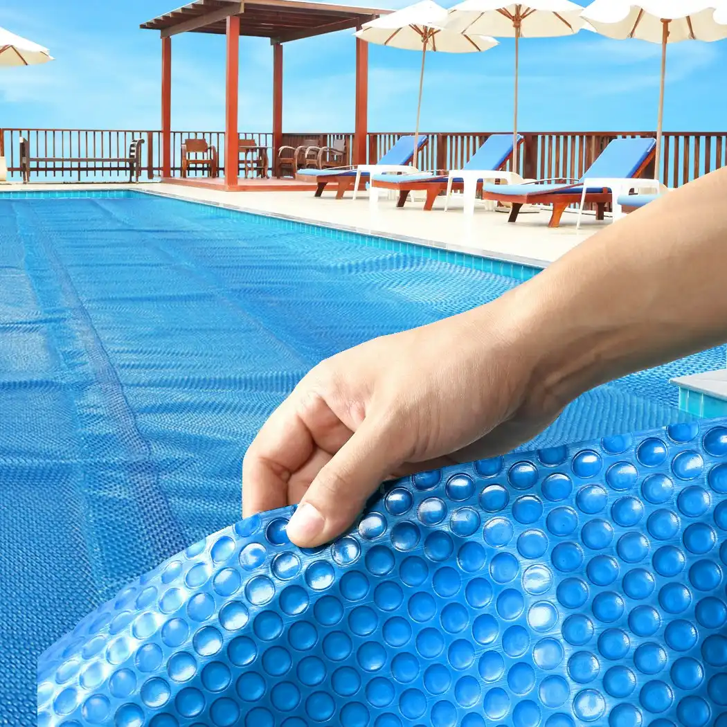 Traderight Group  Solar Swimming Pool Cover 500 Micron Outdoor Bubble Blanket Heater Blue 9.5 X 5M