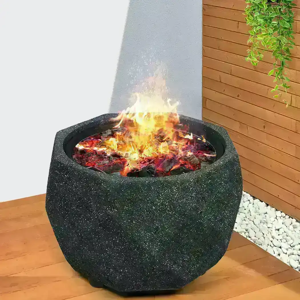 Moyasu Fire Pit BBQ Grill Outdoor Charcoal Patio Bowl Poker Camping Fireplace