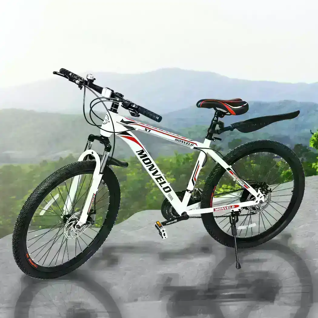 Monvelo 21 Speed  27.5'' Mountain Bicycle Dual Disc Brake Front Suspension White