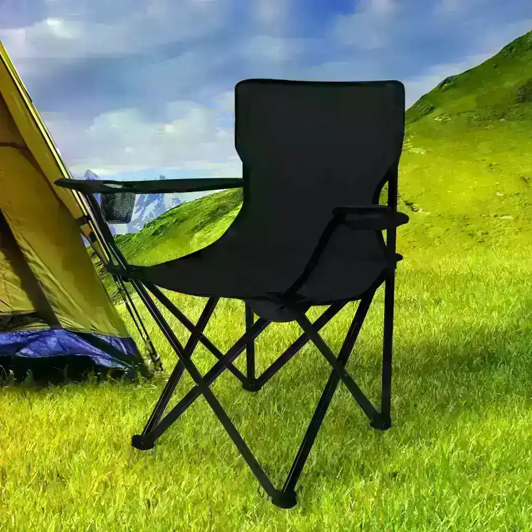 Levede Camping Chairs Folding Arm Foldable Portable Outdoor Beach Fishing Picnic