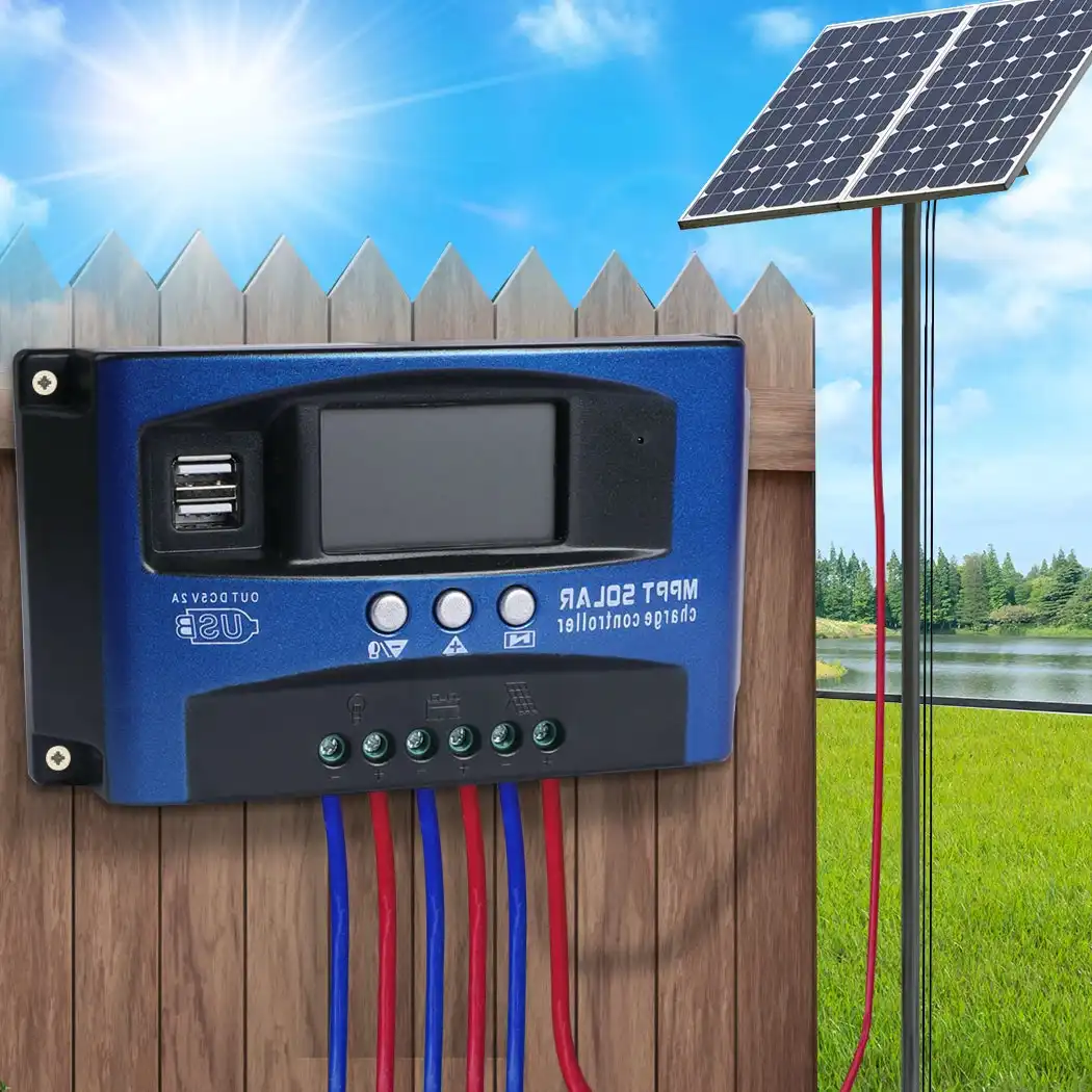 Traderight Group  100A Solar Charge Controller 12V 24V Regulator Auto Dual USB Mppt Battery