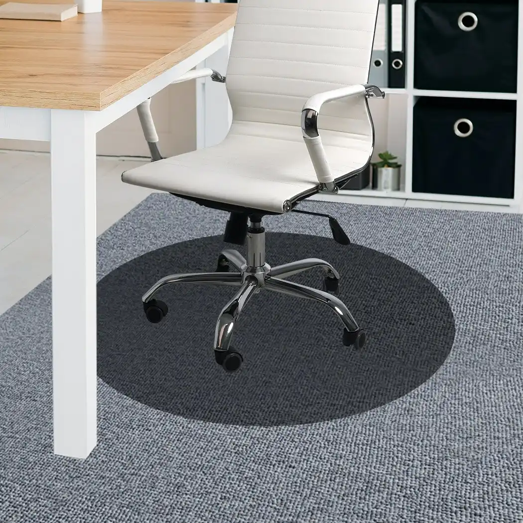 Marlow Chair Mat Round Hard Floor Protectors PVC Home Office Mats Black 120cm