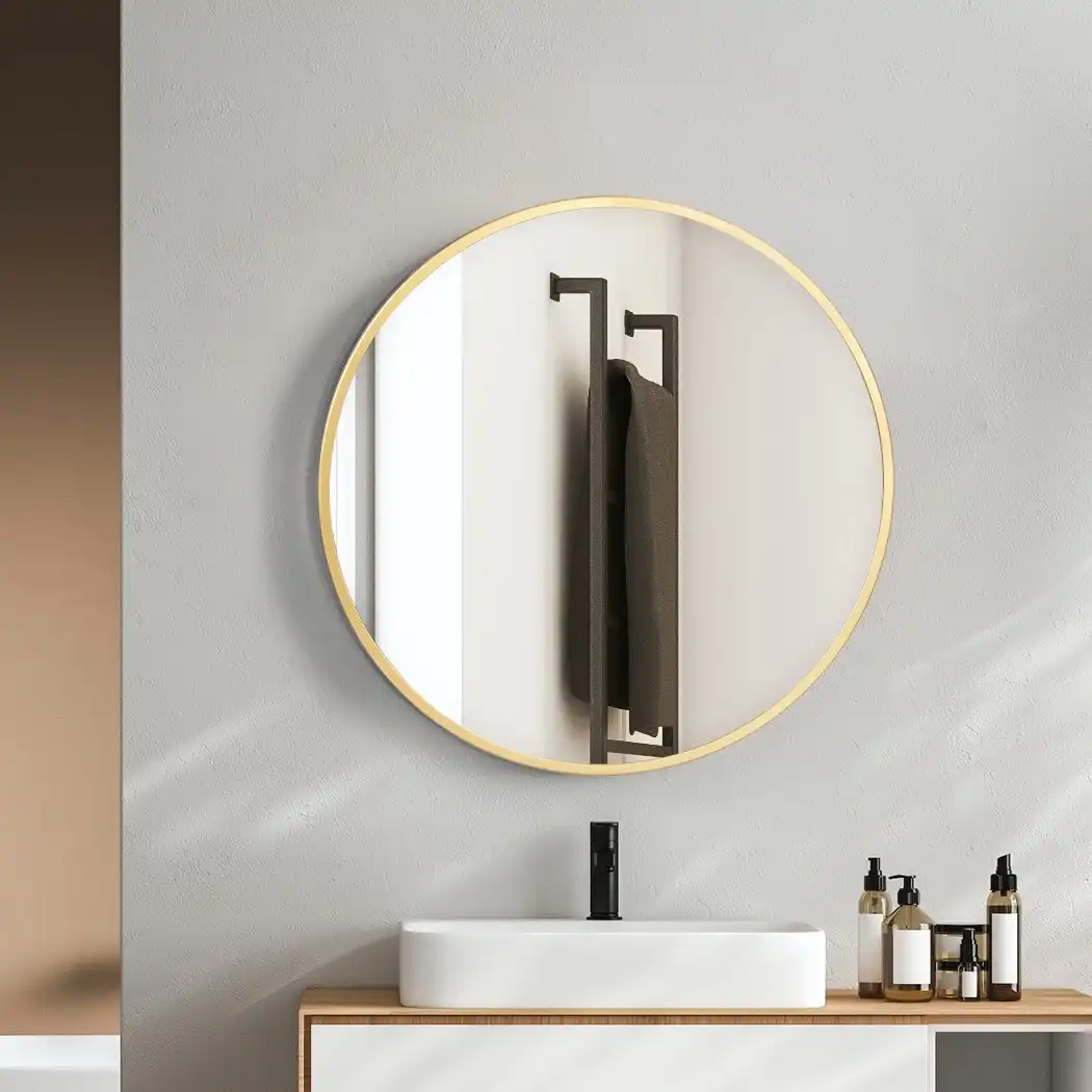 Yezi Wall Mirror Bathroom Makeup Mirrors Large Round Vanity  Decor Frame 70cm