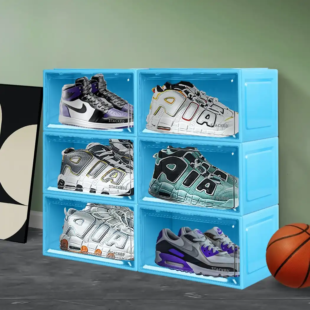 Stacked Sneaker Display Case Shoe Storage Box Magnetic Stackable Breathable 6x