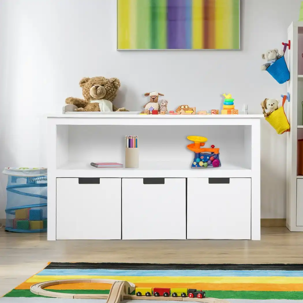 Levede Kids Toy Storage Unit Organiser Box Cabinet Bookshelf Child Drawer Wooden