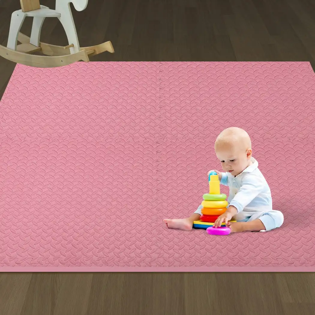 BoPeep EVA Foam Kids Play Mat Floor Kid Crawling Interlocking Home Pink 60x60