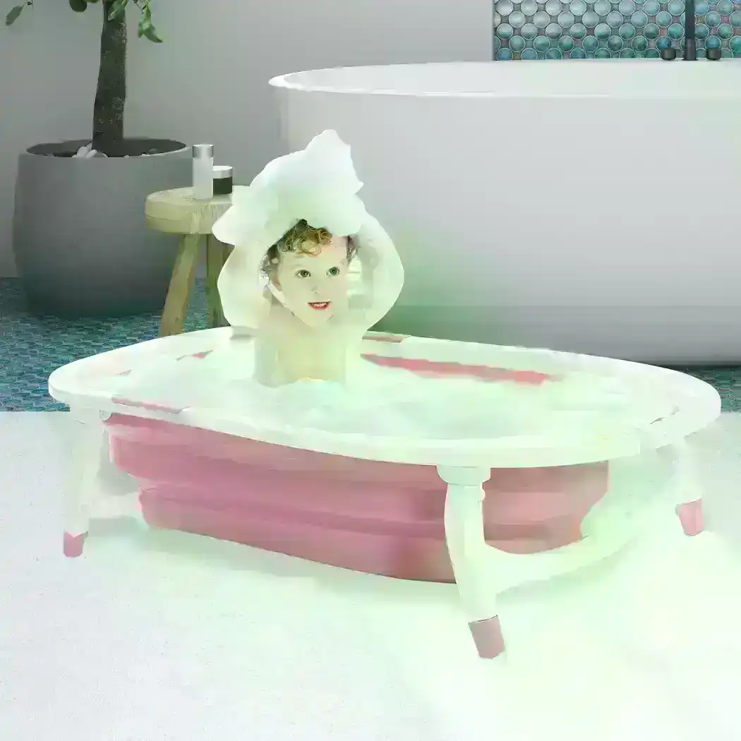 Traderight Group  Traderight Group  Baby Bath Tub Infant Toddlers Foldable Bathtub Folding Safety Bathing Shower