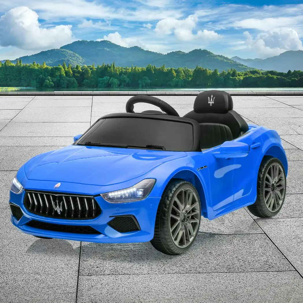 Traderight Group  Kids Ride On Car Maserati Licensed Electric Dual Motor Toy Remote Control Blue