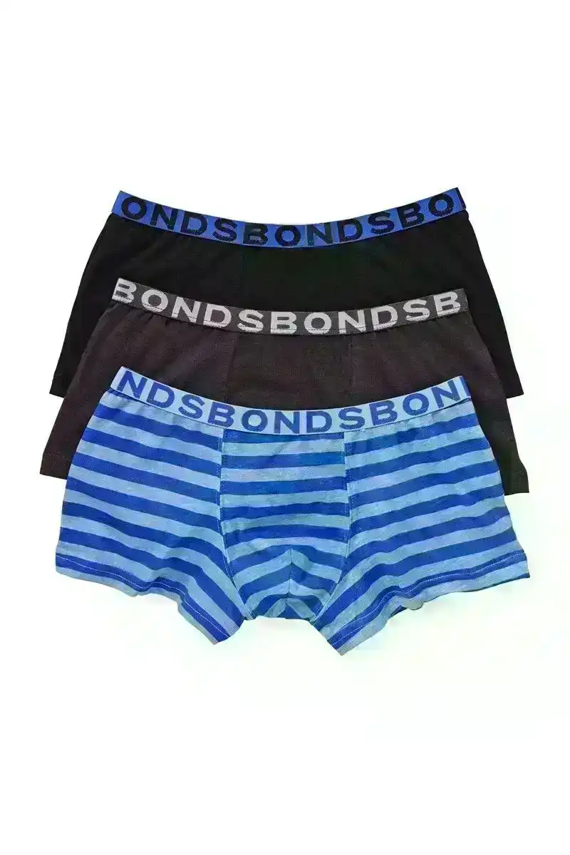Boys Bonds Kids Underwear 3 Pairs Trunks Trunk Boyleg Boxer Shorts Size 2 - 16