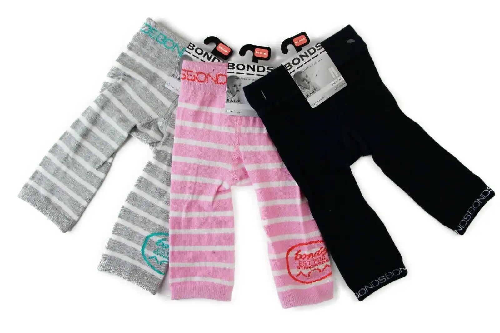 Bonds Baby Classics Legging Leggings Navy / Pink / Grey Boy Girl Toddler Pants
