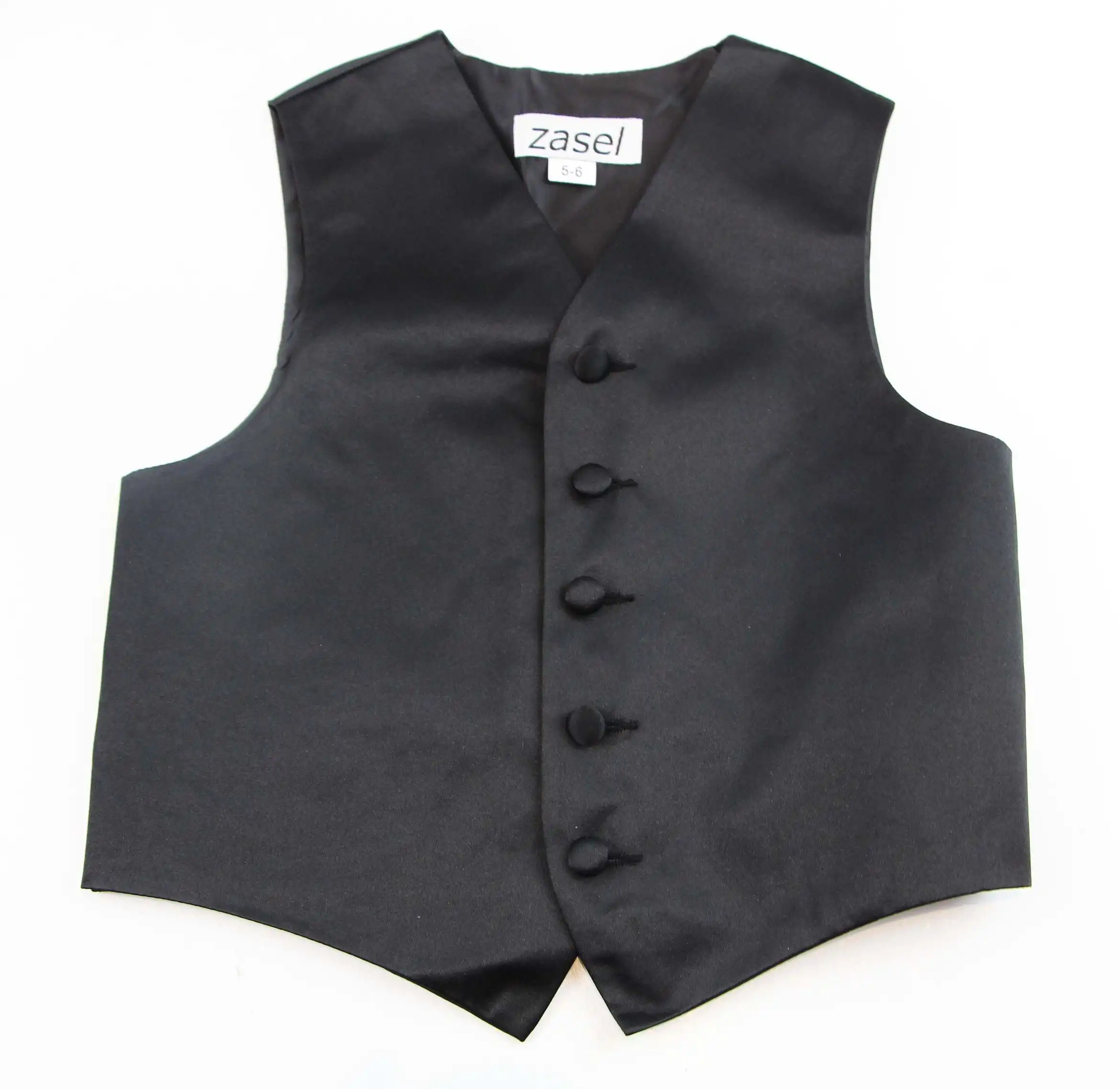 Black Boys Junior Vest Adjustable Waistcoat