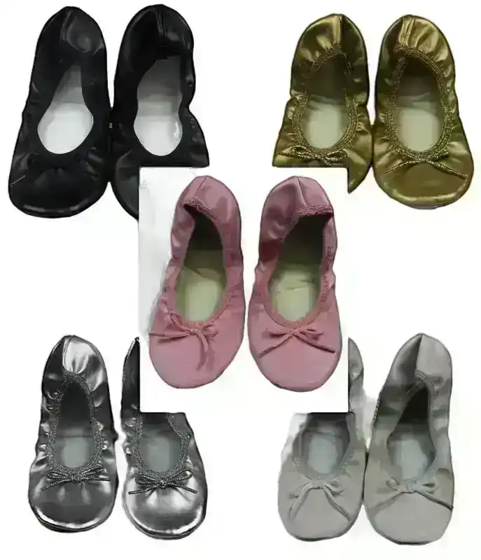 Jiffies Girls Ballet Dance Flats Black Gold Pink Silver White Girl Round Shoes
