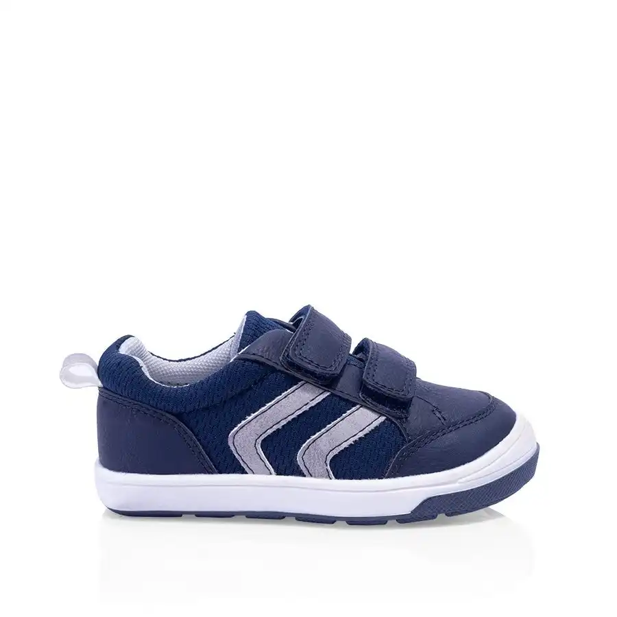 Grosby Swivel B Shoe Navy Toddler Infant Boys Kids Leather Strap Shoes